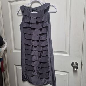 Adrianna Papell Gray Ruffle Mini Dress